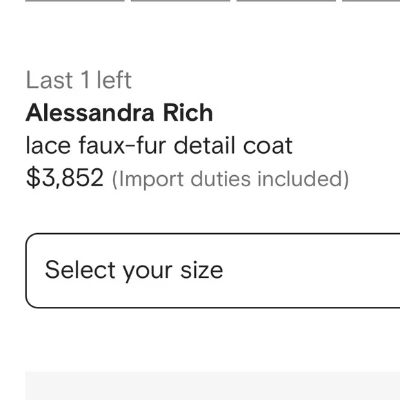 Alessandra Rich lace faux-fur detail coat NWT - Picture 8 of 14